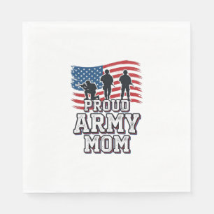 Servilleta De Papel Orgullosa Mamá del Ejército Camiseta Militar Patri