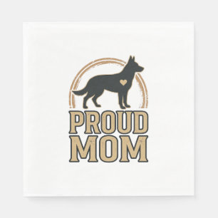 Servilleta De Papel Orgullosa mamá perro silueta vintage diseño vector