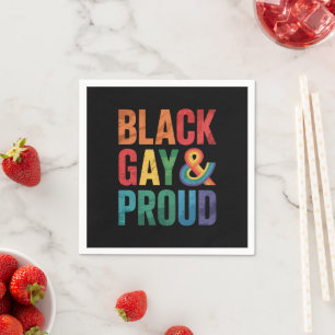 Servilleta De Papel Orgullosamente negros gays y orgullosos LGBTQ negr
