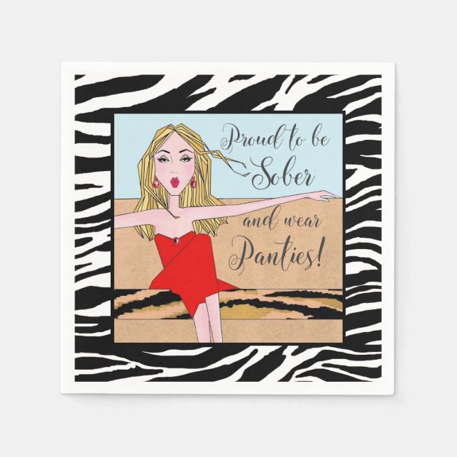 Servilleta De Papel ¡Orgulloso de estar sobrio y usar bragas! (Anverso)