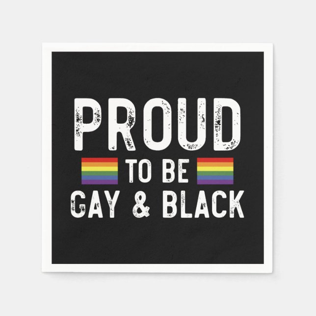 Servilleta De Papel Orgulloso De Ser Gay Y Negro (Anverso)