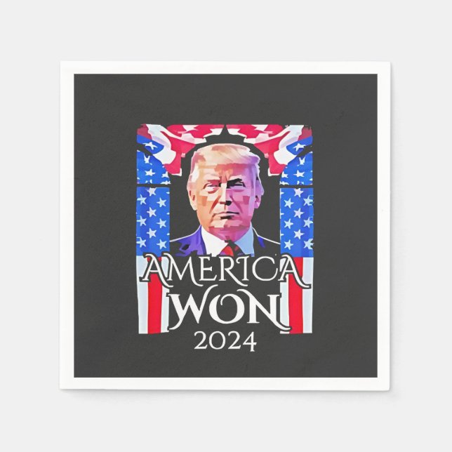 Servilleta De Papel Orgulloso Maga Estadounidense Trump ganó el Día de (Anverso)