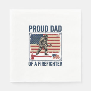 Servilleta De Papel Orgulloso padre de un bombero bandera vintage Vect