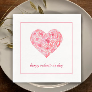 Servilleta De Papel Original Watercolor Heart Custom Valentines Day