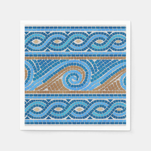 Servilleta De Papel Ornamento de mosaico griego (Anverso)