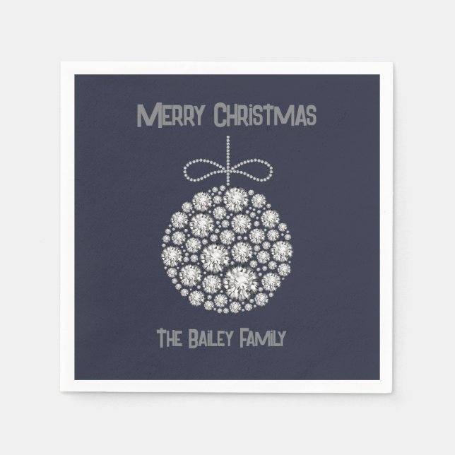 Servilleta De Papel Ornamento de Navidad Diamond (Anverso)