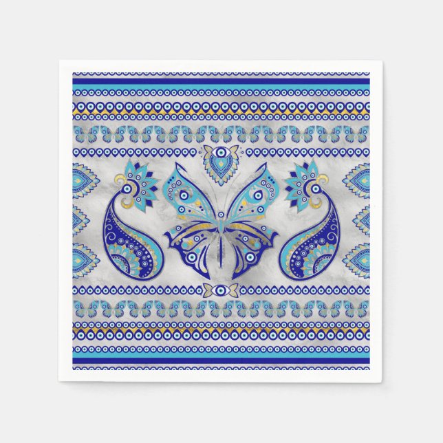 Servilleta De Papel Ornamento de ojos malvados de mariposa (Anverso)