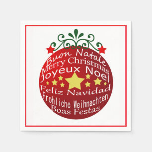 Servilleta De Papel Ornamento de saludos navideños multilingües