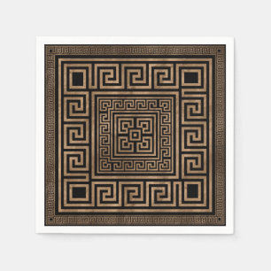 Servilleta De Papel Ornamento dominante griego - meandro griego - oro