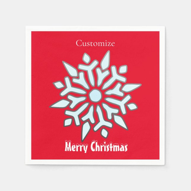 Servilleta De Papel Ornamento navideño de Snowflake Thunder_Cove (Anverso)