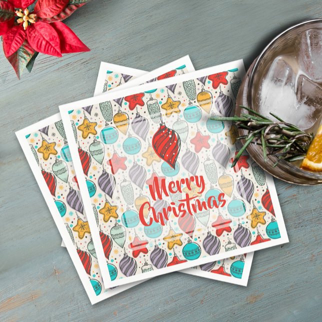 Servilleta De Papel Ornamentos de árbol de navidad de vacaciones vinta (Subido por el creador)