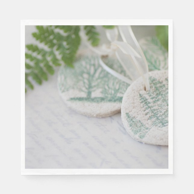 Servilleta De Papel Ornamentos de árboles de masa salada en letras ant (Anverso)