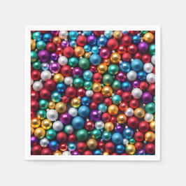 Servilleta De Papel Ornamentos de bolas de Navidades coloridos