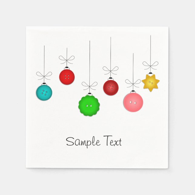 Servilleta De Papel Ornamentos de Navidad (Anverso)