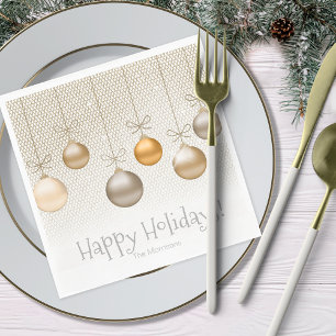 Servilleta De Papel Ornamentos de Navidad Gold ID251