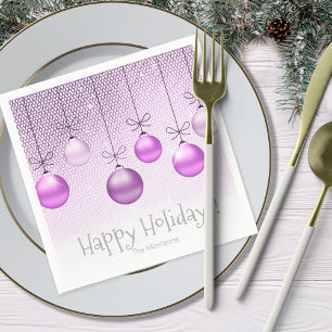 Servilleta De Papel Ornamentos de Navidad Purple ID251