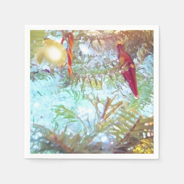 Servilleta De Papel Ornamentos de vacaciones en la luz (Anverso)