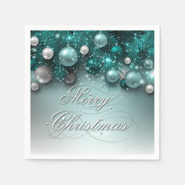 Servilleta De Papel Ornamentos de vacaciones para navidades - Verde az