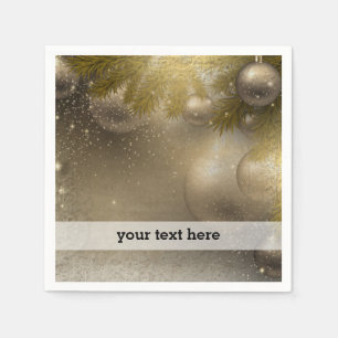 Servilleta De Papel Ornamentos dorados plateados