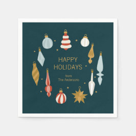 Servilleta De Papel Ornamentos navideños Felices Fiestas