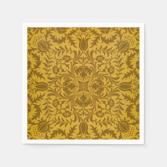 Servilleta De Papel Ornate gold floral pattern with symmetrical (Anverso)