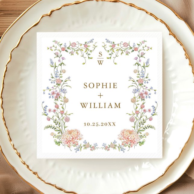 Servilleta De Papel Ornate Grace Pastel Rubor Boda Floral (Subido por el creador)