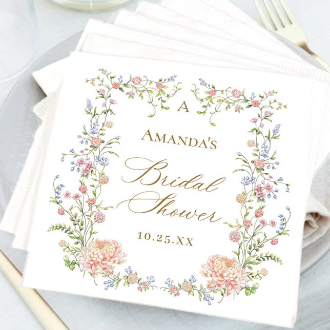 Servilleta De Papel Ornate Grace Pastel Rubor Floral Bridal Shower (Subido por el creador)