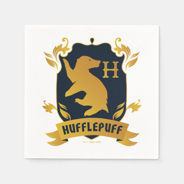 Servilleta De Papel Ornate HUFFLEPUFF™ House Escudo (Anverso)