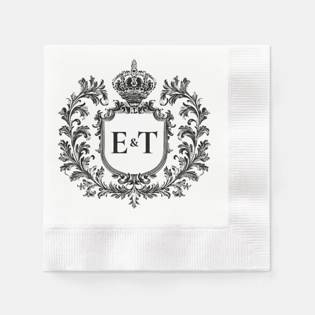 Servilleta De Papel Ornate Laurel y Filigree, (Anverso)