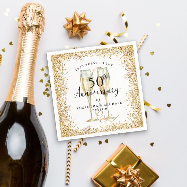 Servilleta De Papel Oro 50° Aniversario Boda (Subido por el creador)