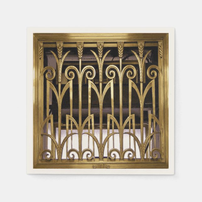 Servilleta De Papel Oro Art Deco (Anverso)