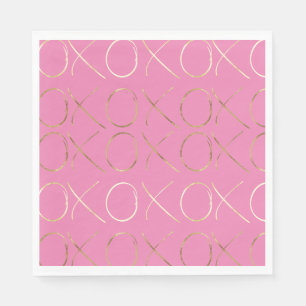Servilleta De Papel Oro Chic Rosa Femenino Glam XOXO