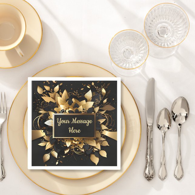 Servilleta De Papel Oro elegante personalizado (Subido por el creador)