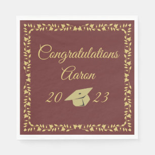 Servilleta De Papel Oro elegante y elegante en la fiesta de graduación