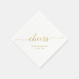 Servilleta De Papel Oro | Letra Estilosa y Elegante para Celebración d