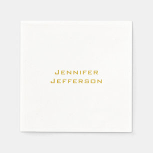 Servilleta De Papel Oro Metálico y Elegante Moderno Profesional Blanco
