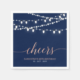 Servilleta De Papel Oro naval y Rosa | Elegante fiesta de cumpleaños p