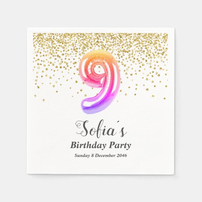 Servilleta De Papel oro purpurina , brillo dorado 9 (Anverso)