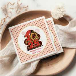 Servilleta De Papel Oro rojo chino Feliz Año Nuevo lunar de la serpien