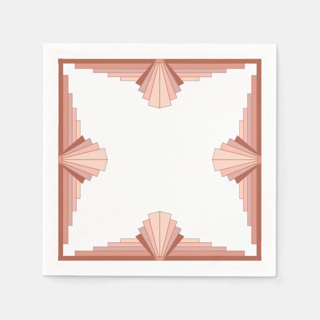 Servilleta De Papel oro rosa completo Art deco11b (Anverso)