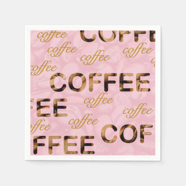 Servilleta De Papel Oro rosa de café (Anverso)