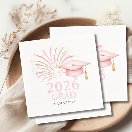 Servilleta De Papel Oro Rosa Moderno Graduado 2026