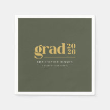 Oro Verde Oliva Personalizado Graduación 2026