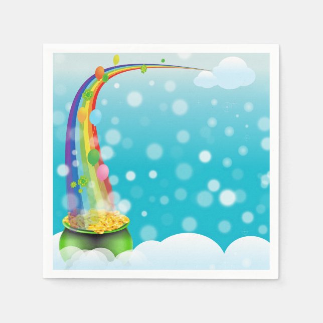 Servilleta De Papel Oro y arcoiris (Anverso)