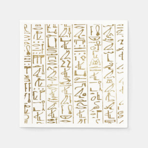 Servilleta De Papel Oro y blanco Egipto Egipcio Glam Moderno Chic Fies