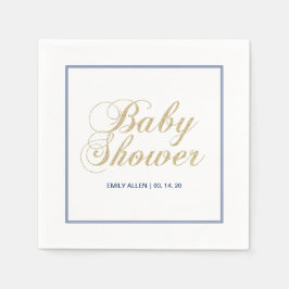 Servilleta De Papel Oro y marina | Napkin de papel Baby Shower de Chic