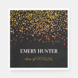 Servilleta De Papel Oro y Naranja Purpurina dispersos