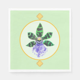 Servilleta De Papel Orquídea de Petales Verde y Negro