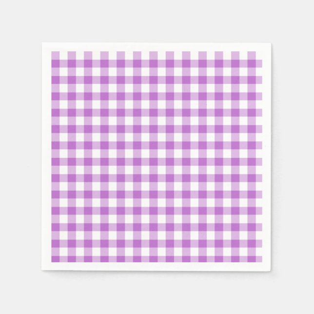 Servilleta De Papel Orquídea Púrpura de Gingham Clásico (Anverso)