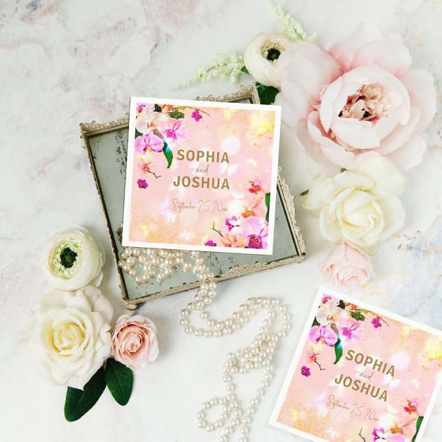 Servilleta De Papel Orquídea Romántica Bouquet Boda elegante (Subido por el creador)